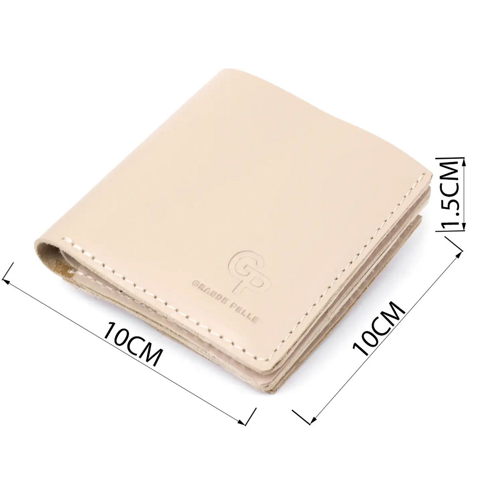 Оригинальное женское портмоне с монетницей Бежевый (GRANDE PELLE) Киев - изображение 8