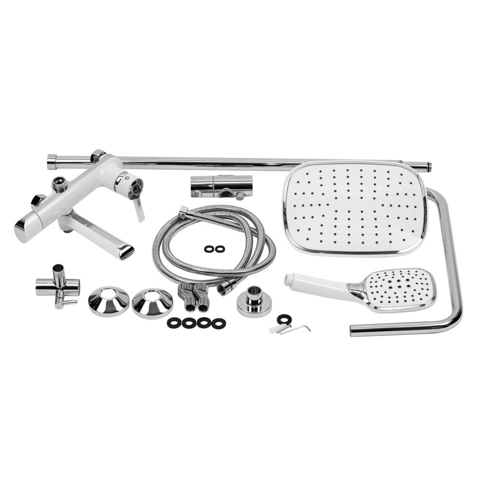 Душова система універсальна Qtap Grand на три споживачі (з виливом) QTGRAWCR1004 Chrome/White Київ - фото 10