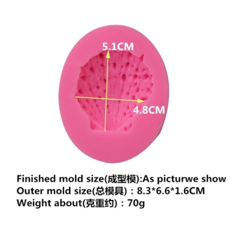 Молд силиконовый Ракушка 83 на 66 мм розовый Киев - изображение 2