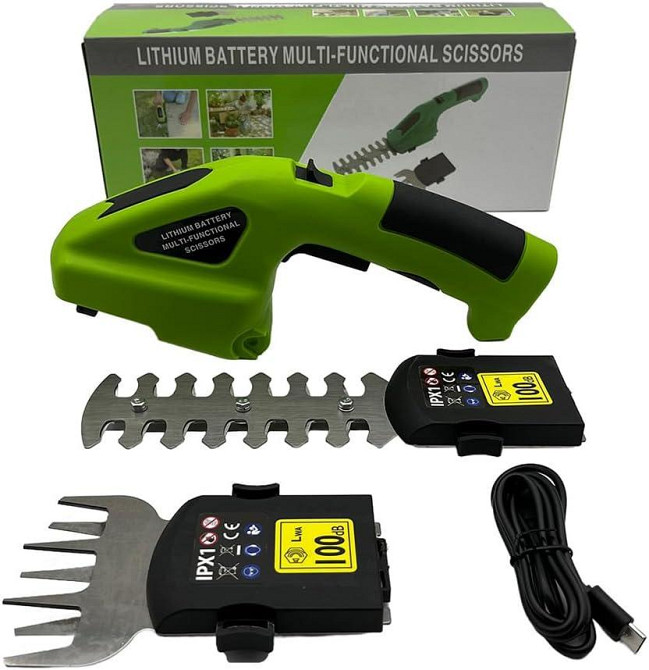 Тример-кущоріз акумуляторний Multi-Functional Scissors 9343 7.2В, зелений Винница - изображение 4