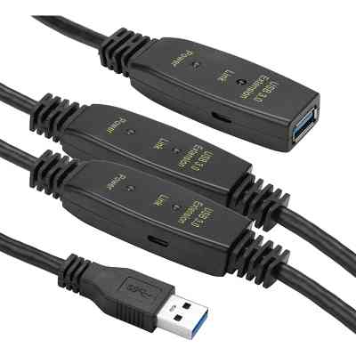 Адаптер USB 3.0 AM - AF, 20 m, active PowerPlant (CA912865) Винница