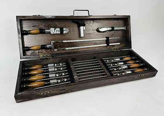 Подарунковий набір шампурів у дерев'яному кейсі ПРЕМІУМ - 2 HAPPY DAYS Тернопіль