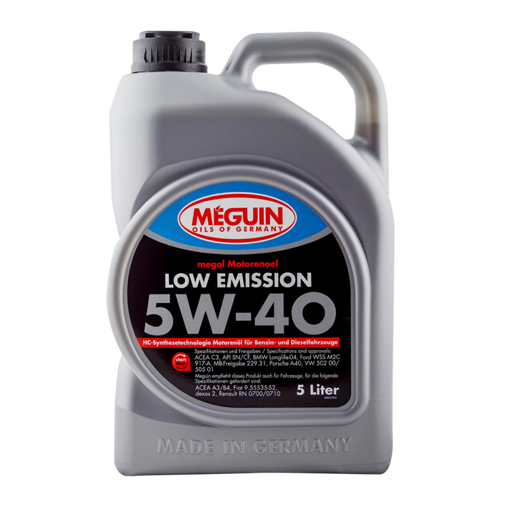 MEGUIN Low Emission SAE 5W-40 5 л — моторна олива Low-SAPS для бензинових і дизельних двигунів, VW 505.01, BMW LL-04, MB 229.31 | Ковель - фото 1
