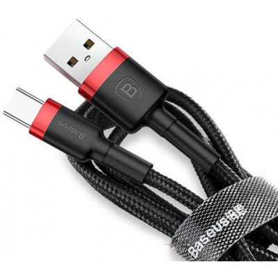 Дата кабель USB 2.0 AM to Type-C 0.5m 3A red-black Baseus (CATKLF-A91) Вінниця - фото 1