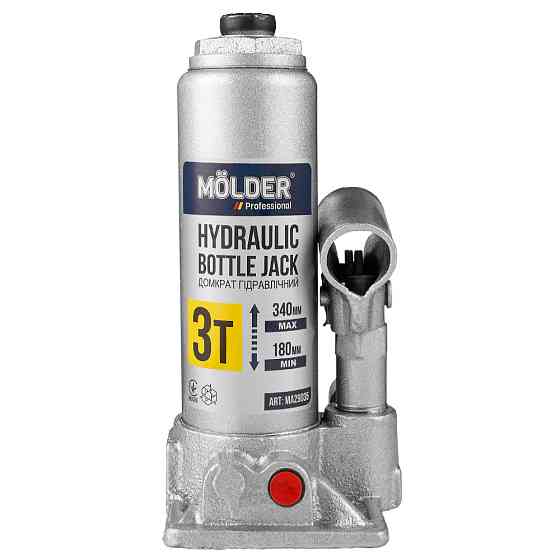 Домкрат гідравлічний пляшковий Molder 3т 180-340мм у кейсі Львів
