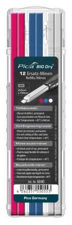 Стрижні запасні, 6040 для Pica BIG Dry, FOR ALL універсальний графіт 2B, 12шт Одеса