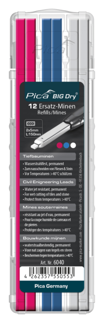 Стрижні запасні, 6040 для Pica BIG Dry, FOR ALL універсальний графіт 2B, 12шт Одеса - фото 1