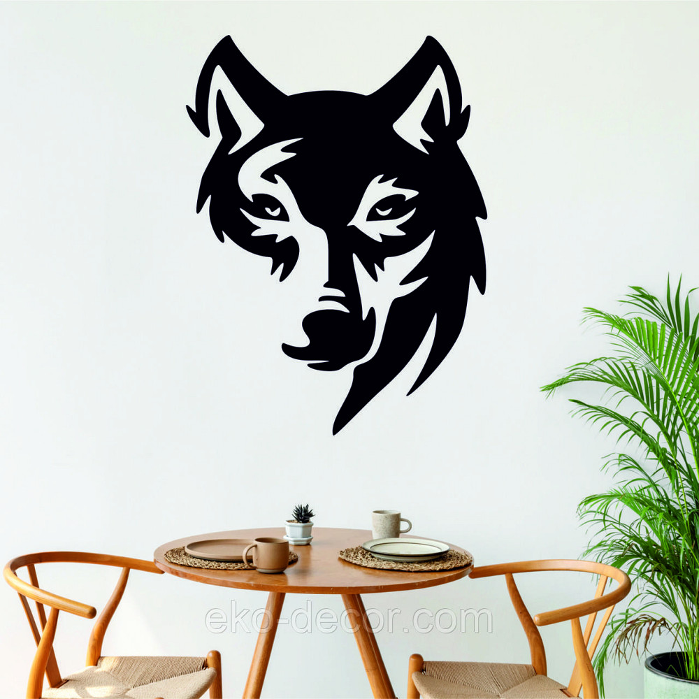 Декоративне настінне Панно «Вовк», Декор на стіну 90*68 см, Чорний Київ - фото 1