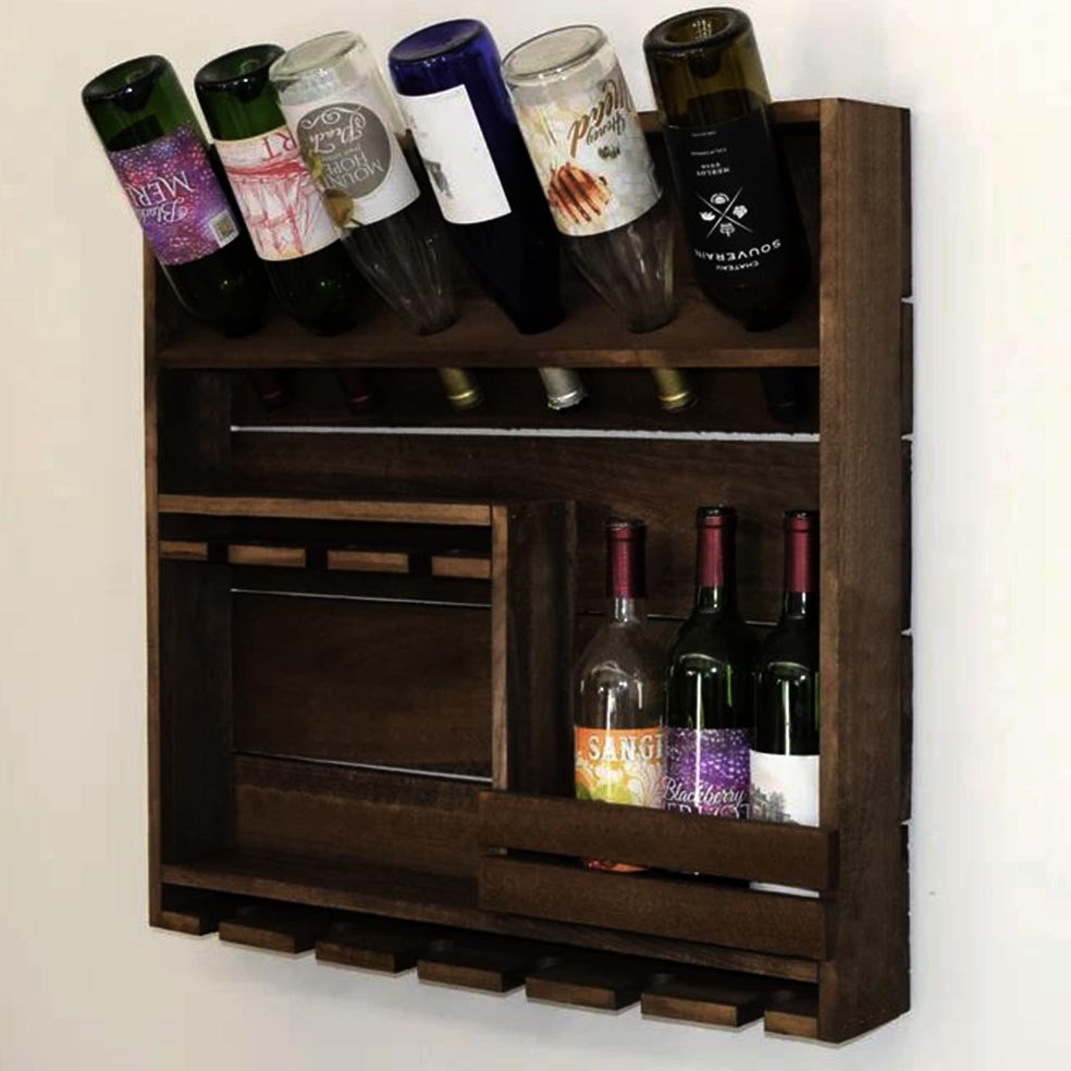 Настінна винна полиця "Ріфудзі" капучино Миколаїв - фото 1