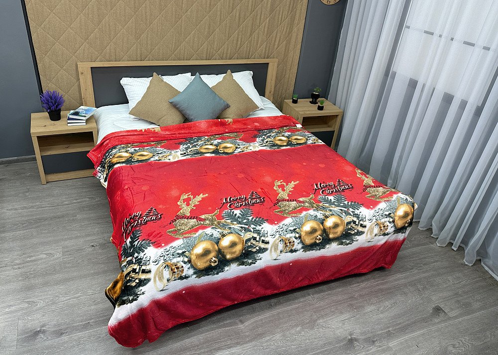 Плед-покрывало 200х230 см с рождественским принтом Разноцветный (87-325) Киев - изображение 3