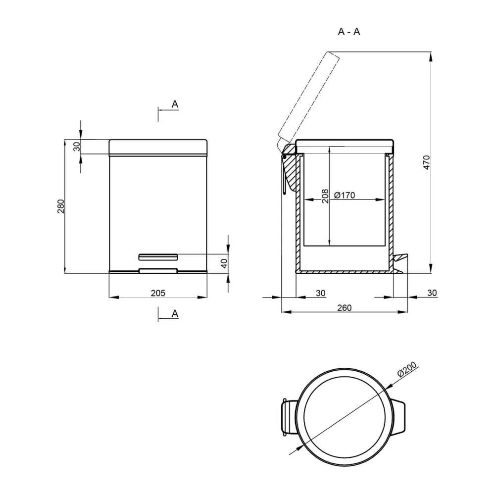 Відро для сміття Qtap Liberty 5 л QTLIBCRM1149 Chrome Київ - фото 5