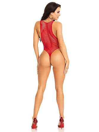 Боди-сетка Leg Avenue Net snap crotch tank bodysuit Red, One Size Sex Aura Киев