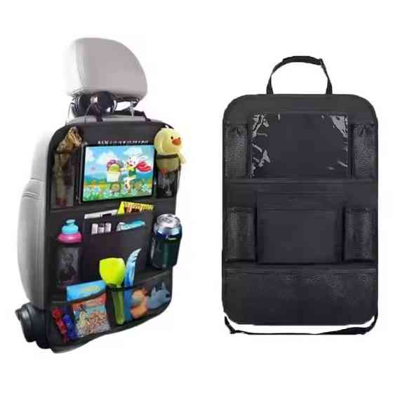 Органайзер автомобільний накидка на спинку сидіння в авто на 10 секцій для приладдя в авто, чорний 61х41 см Кам'янець-Подільський