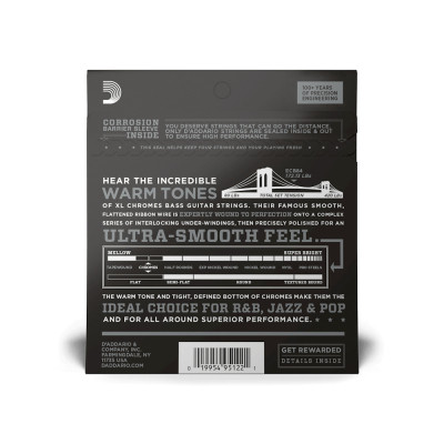 Струны для гитары D'Addario XL Chromes Bass Custom Light (40-100) (ECB84) Винница - изображение 3