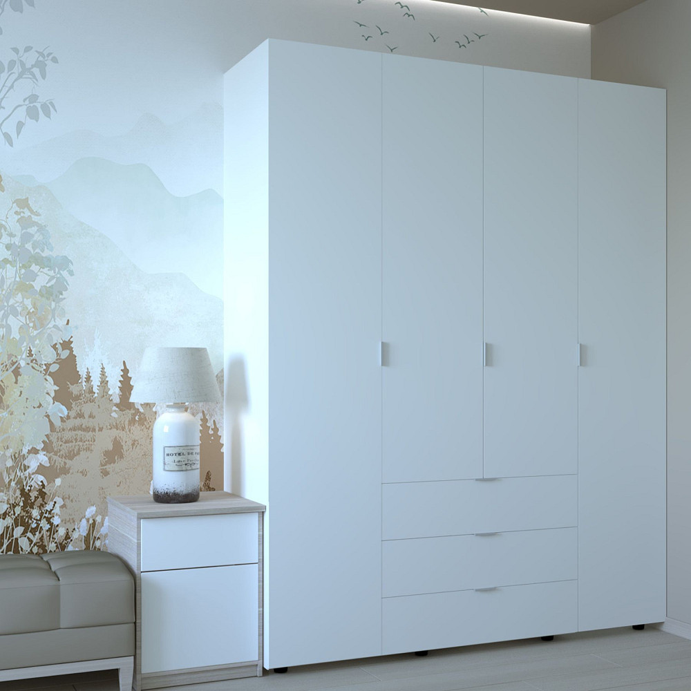 Шафа розпашна для одягу Doros Гелар 155х49,5х203,4 см Білий (DRS-011100) Львів - фото 3