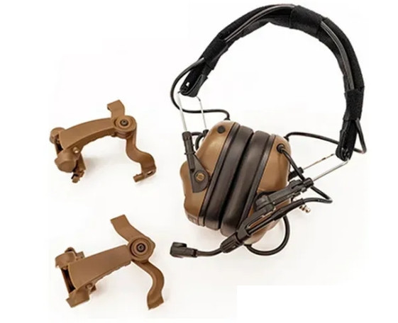 Комплект активные наушники Earmor M32(x) + крепление чебурашки M16C (Койот) Киев - изображение 3