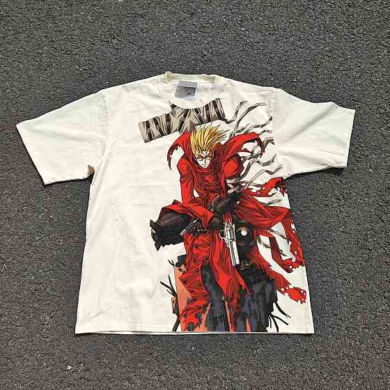 Футболка мужская с принтом аниме Аниме Тригун Аниме Васх оверсайз (S/M/L) Черний Днепр