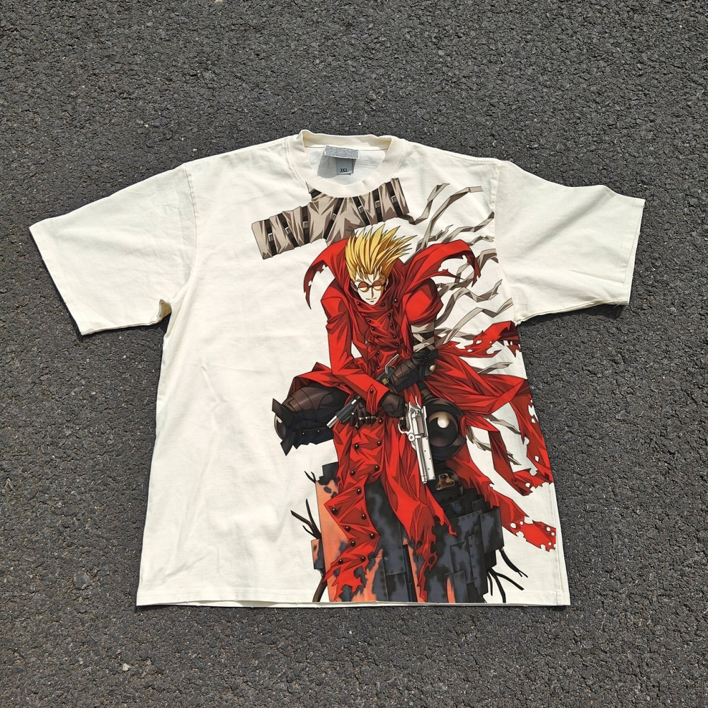 Футболка чоловіча з принтом аніме Аніме Трігун Аніме Васх оверсайз (S/M/L) Черний Дніпро - фото 1