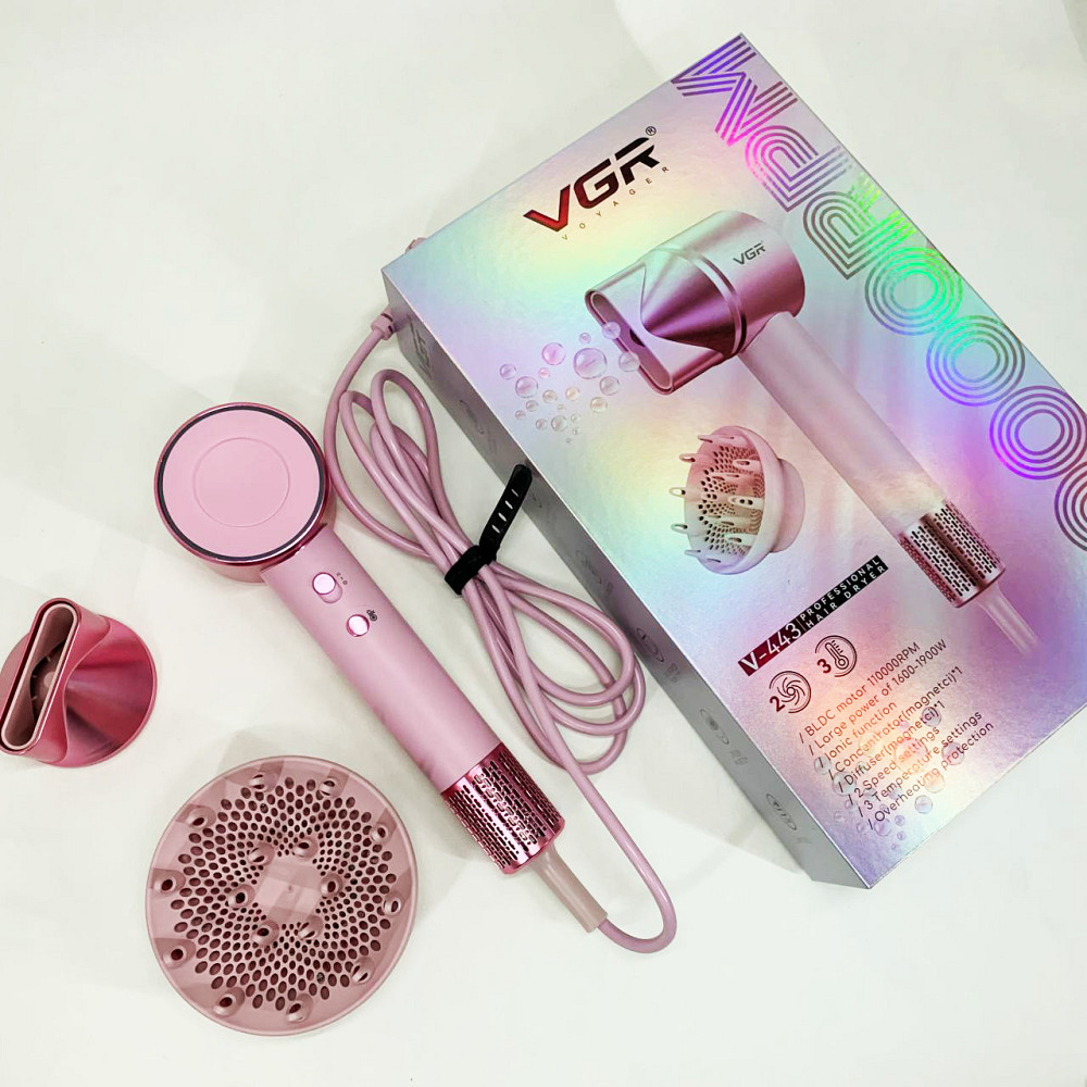 Фен для ефективного укладання волосся VGR, Портативний фен для сушіння легкої укладки волосся DQ-73 Львів - фото 11