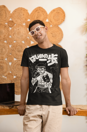 Футболка з аніме принтом Хаджіме Но Іппо Такамура оверсайз (S/M/L) Чорний AnimeJ0672 Дніпро