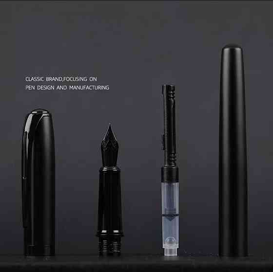 Перьевая ручка металлический корпус с иридиевым пером, многоразовая чернильная ручка для письма, офиса и подар Киев