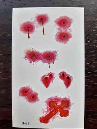 Тимчасове татуювання Хрест і рани 10 на 6 см червоний Київ