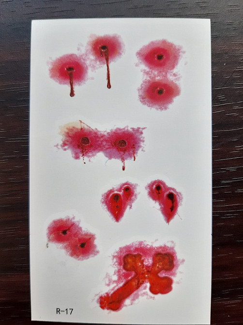 Тимчасове татуювання Хрест і рани 10 на 6 см червоний Київ - фото 1