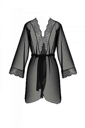 Пеньюар Passion AMBERLY PEIGNOIR black, S/M, пояс у комплекті Sex Aura Київ