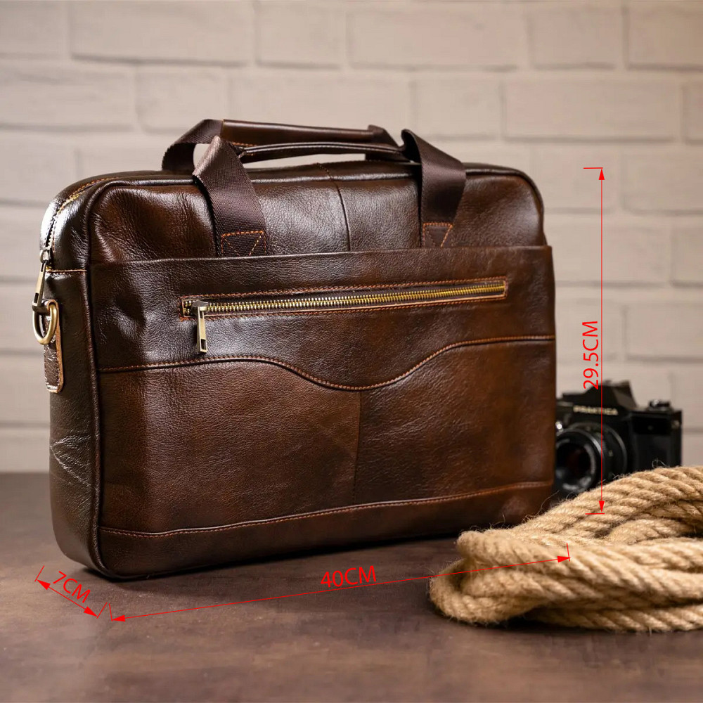 Сумка мужская под ноутбук Vintage 14669 Коричневая Киев - изображение 4