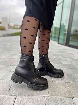 Olli Черевики жіночі OLLI чорні натуральна шкіра висота 14см (4836) Коломыя