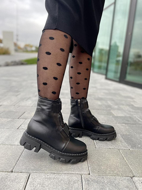 Olli Черевики жіночі OLLI чорні натуральна шкіра висота 14см (4836) Коломыя - изображение 6