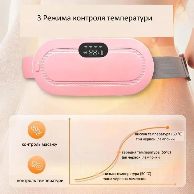 Портативная грелка-массажер при спазмах менструации и менструальных болях с 3 уровнями тепла и 4 массажных режима для снятия боли Коломыя - изображение 9