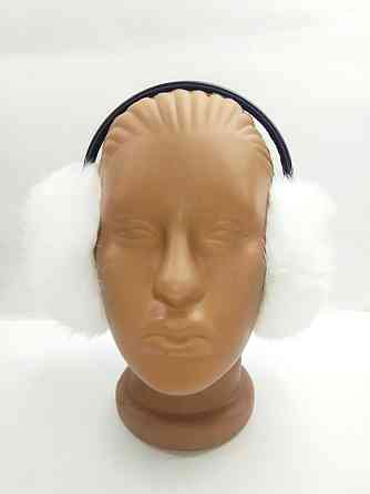 Хутряні навушники дитячі з кролика Білий Харків