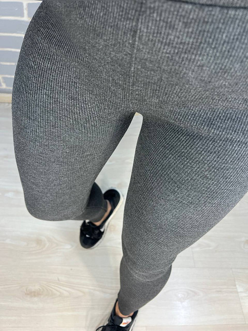 Лосины женские Ласточка 5247 рубчик широкий пояс утепленные на меху серые, серый, M Киев - изображение 11