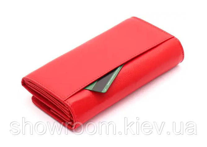 Жіночий шкіряний зручний гаманець (2022) червоний Київ - фото 2