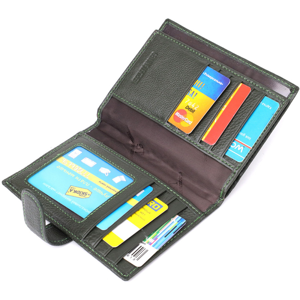 Оригінальна обкладинка на документи унісекс із натуральної шкіри ST Leather 23119 Зелений Київ - фото 8