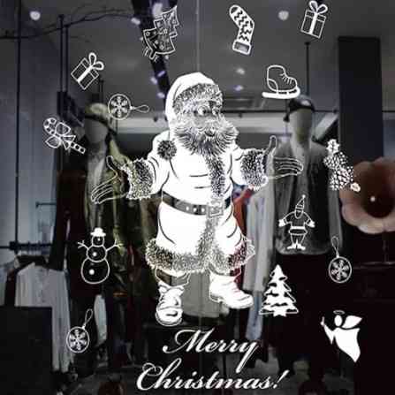 Наклейка Дід мороз 75 на 55 см білий Київ