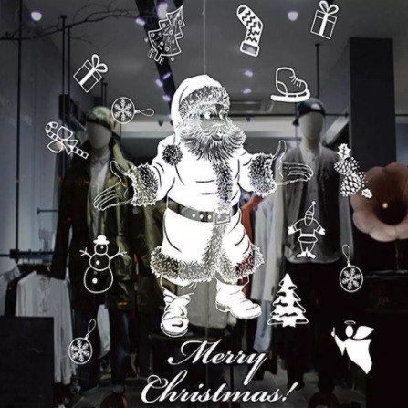 Наклейка Дед Мороз 75 на 55 см белый Киев - изображение 1