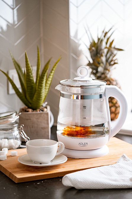 Електрочайник Adler AD 1299 1850-2200Вт/ 1.5л/ скло/ заварник/ встановлення температури/ білий Вінниця - фото 3