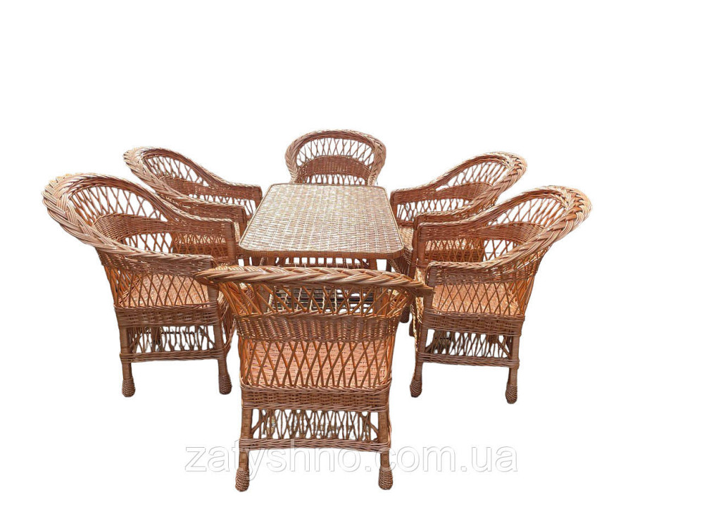 Меблі плетені 6 крісел і стіл великий Київ - фото 2