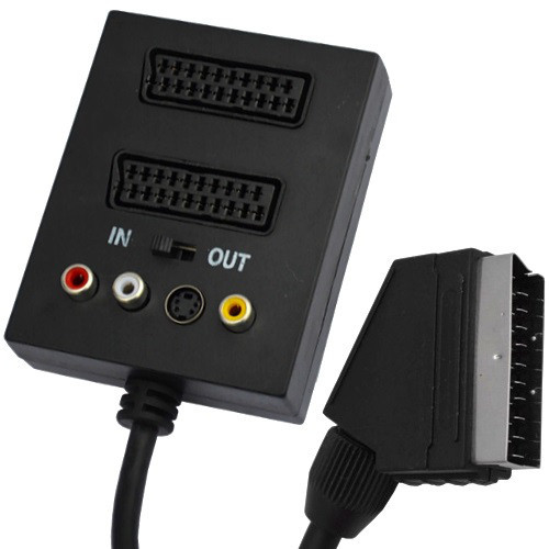 Переходник , штекер Скарт -2 гнезда Скарт + 3гнезда RCA + гнездо mini din4Р 