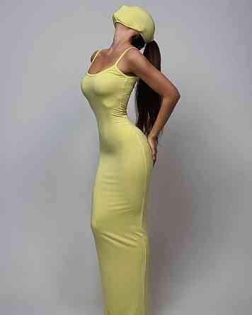 Жіноче елегантне вечірнє довге плаття з еластичної віскози Лимонний, 42/44 Одеса