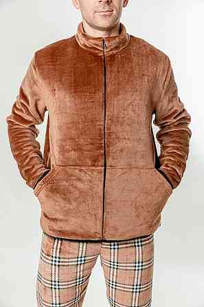 Комплект домашний мужской, коричневый , велсофт топ Крохатушка одяг Киев