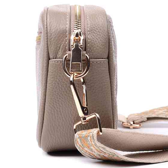 Елегантна стьобана сумка жіноча з натуральної шкіри Vintage 22612 Бежевий Київ