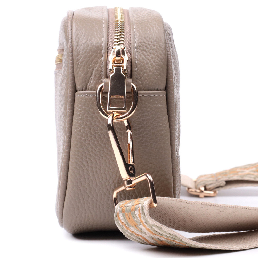 Елегантна стьобана сумка жіноча з натуральної шкіри Vintage 22612 Бежевий Київ - фото 6