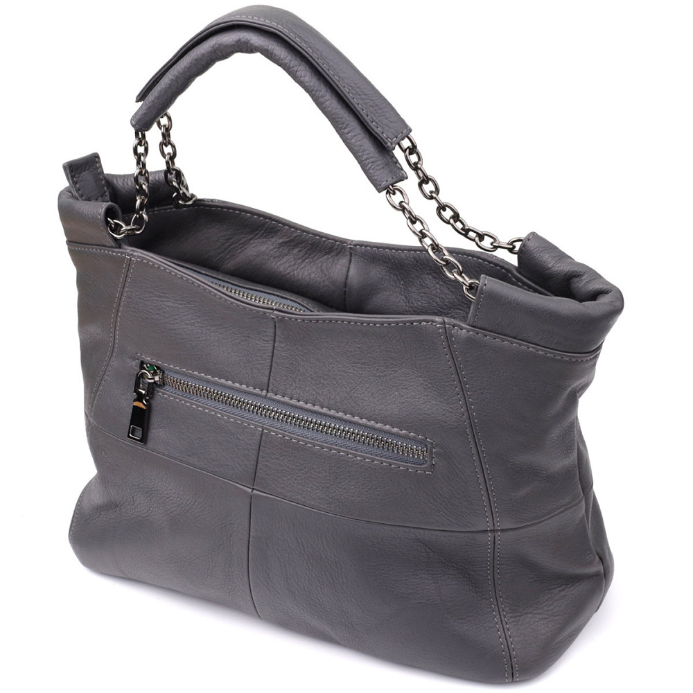 Повседневная сумка для женщин из натуральной кожи Vintage 22989 Серый Киев - изображение 2