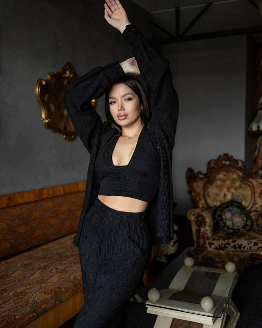 Летний женский костюм вискоза Черный S Харьков - изображение 4