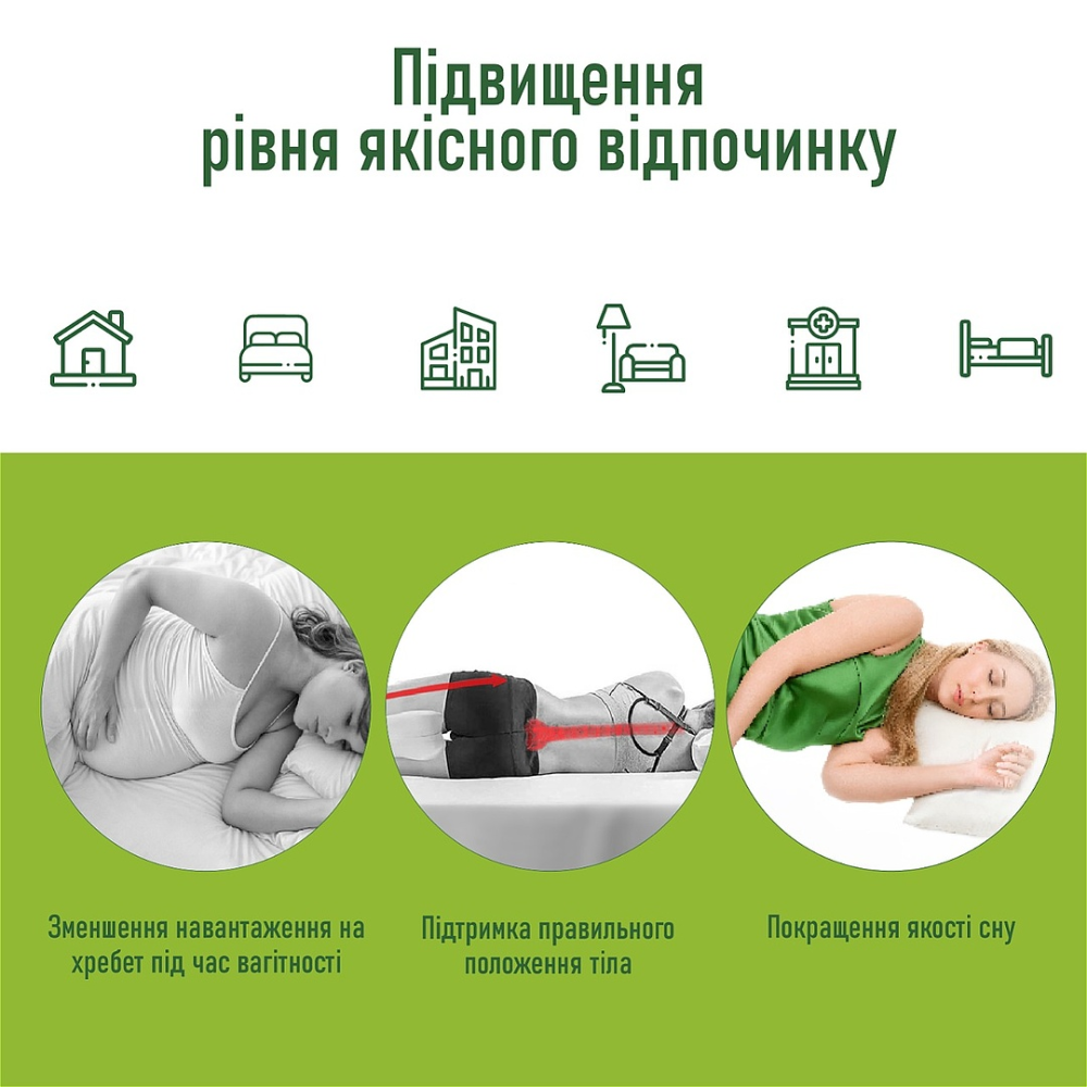 Ортопедична подушка для ніг та колін Comfort Night PMF 008-2 250х200х120 світло-сіра (велюр) Дніпро - фото 4