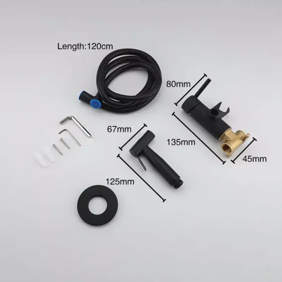 Гігієнічний душ прихованого монтажу WEZER EKO9В-01-BLACK чорний Київ