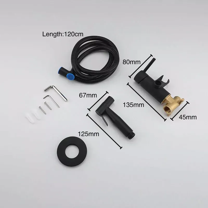 Гігієнічний душ прихованого монтажу WEZER EKO9В-01-BLACK чорний Київ - фото 3